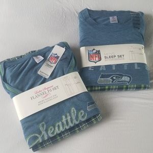 Seahawks mens and women's matching PJ sets